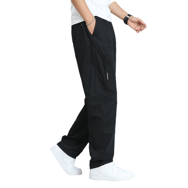 Herren Weite Utility-Cargohose mit elastischem Bund, seitlichen Reißverschlusstaschen und vorgeformten Knien Drune