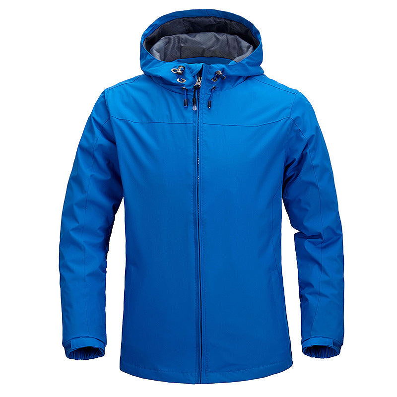 Unisex Leichte packbare Regen- und Windjacke mit verstellbarer Kapuze und atmungsaktivem Futter Drune