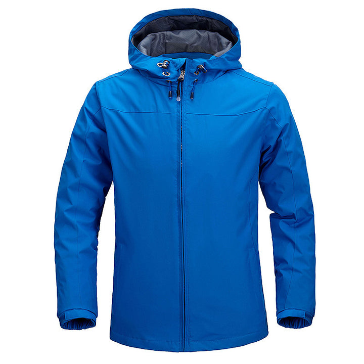 Unisex Leichte packbare Regen- und Windjacke mit verstellbarer Kapuze und atmungsaktivem Futter Drune