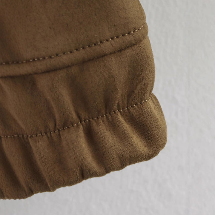 Damen nan kurzes Blouson mit Stehkragen, aufgesetzten Klappentaschen und elastischem Saum Drune