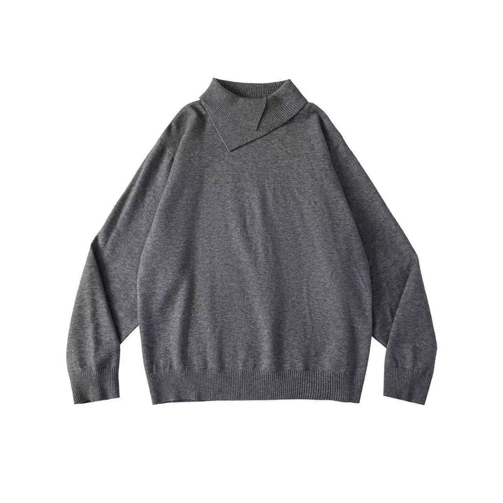 Damen Modischer Grobstrickpullover mit hohem Kragen Drune
