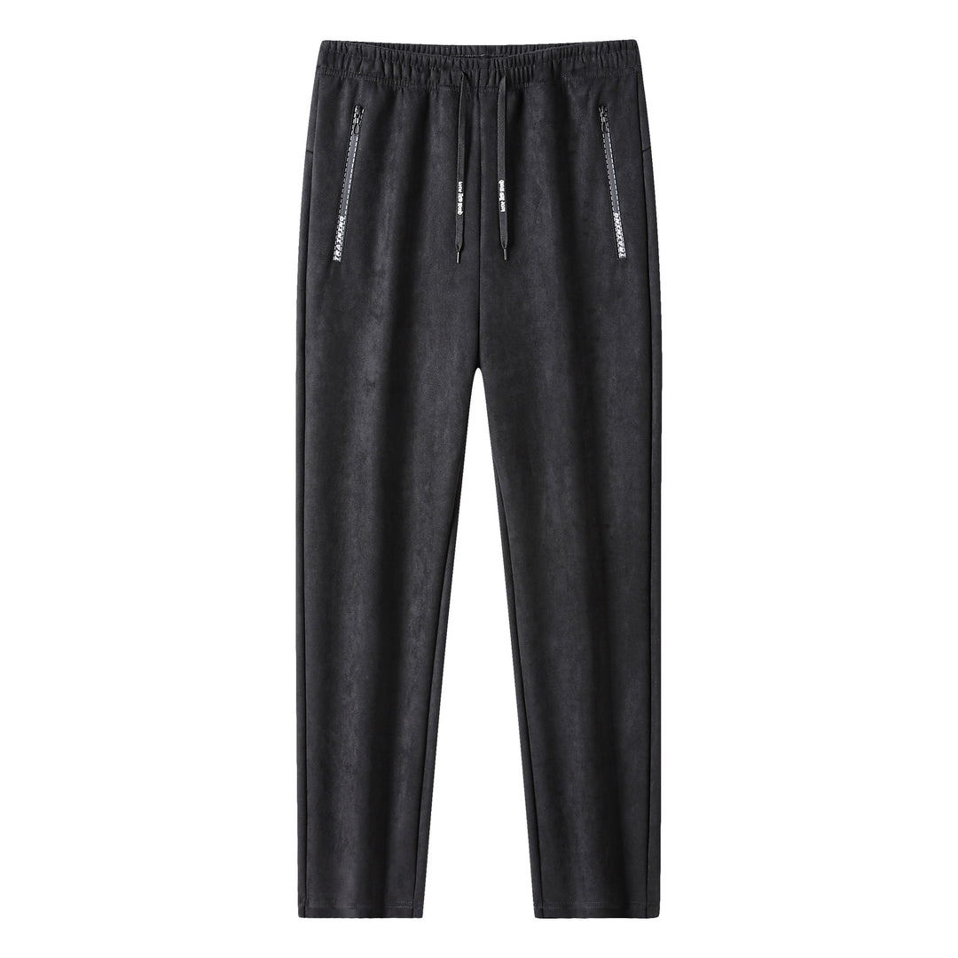 Herren Slim-Fit Jogginghose mit Gummibund, Kordelzug und Reißverschlusstaschen Drune