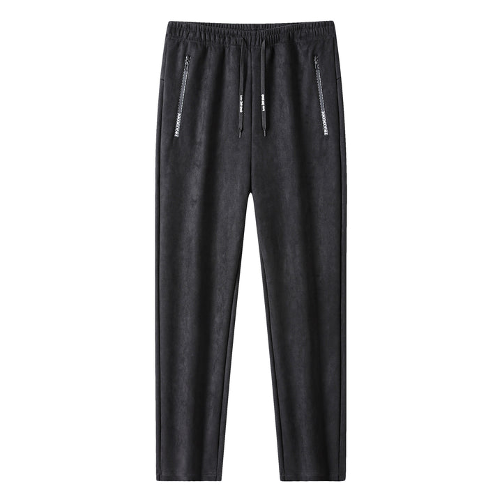 Herren Slim-Fit Jogginghose mit Gummibund, Kordelzug und Reißverschlusstaschen Drune