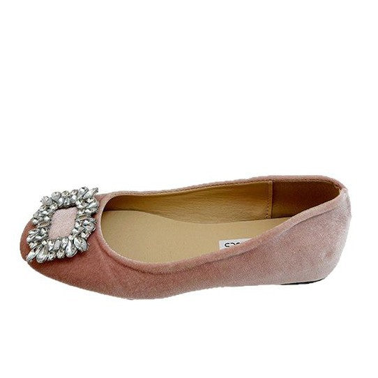 Damen raffinierte Ballerinas mit funkelndem Schmuckdetail und flexiblem Fußbett Drune