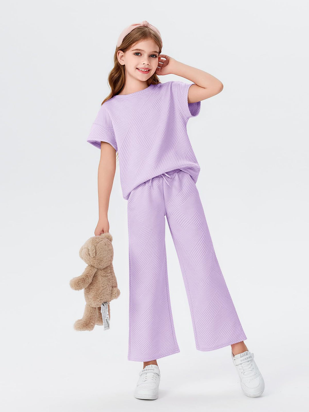 Damen lässiges Schlafanzug-Set mit weitem Oberteil und lockeren Hosen Drune