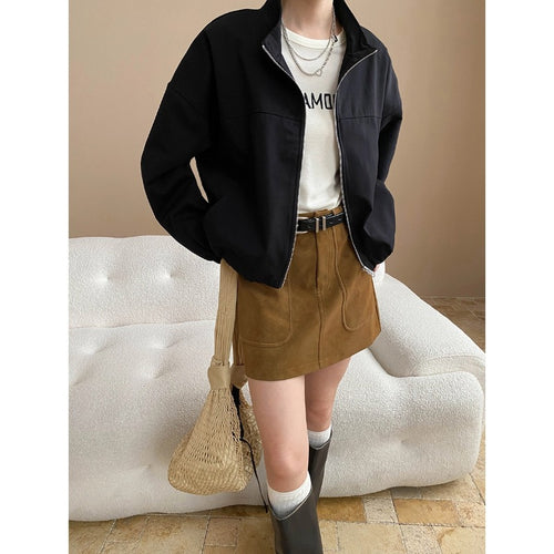 Damen lässige Übergangsjacke mit bequemer Passform und praktischen Taschen Drune