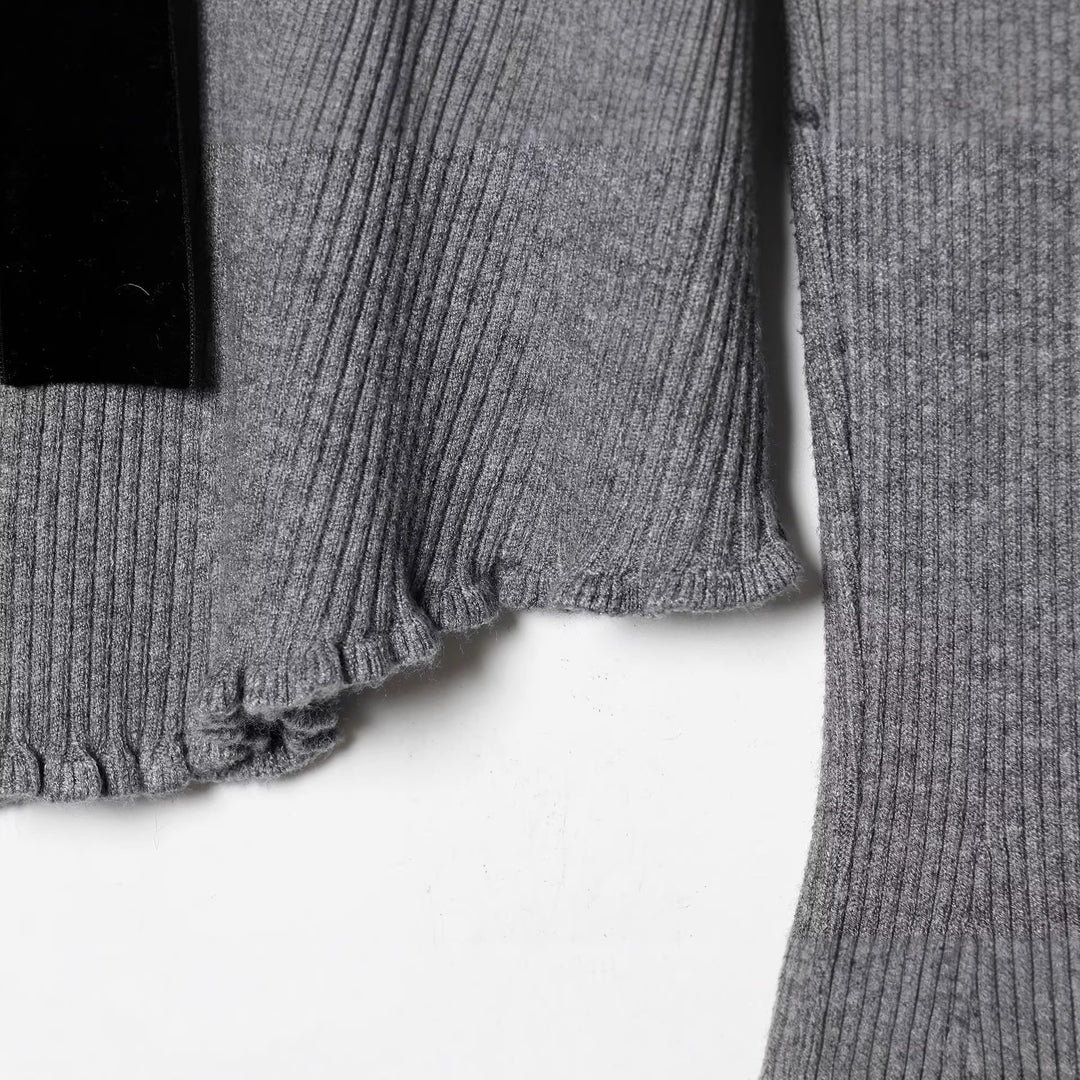 Damen Feinstrick-Cardigan mit V-Ausschnitt, Samtschleife und Herzknöpfen Drune