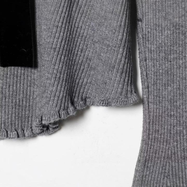 Damen Feinstrick-Cardigan mit V-Ausschnitt, Samtschleife und Herzknöpfen Drune