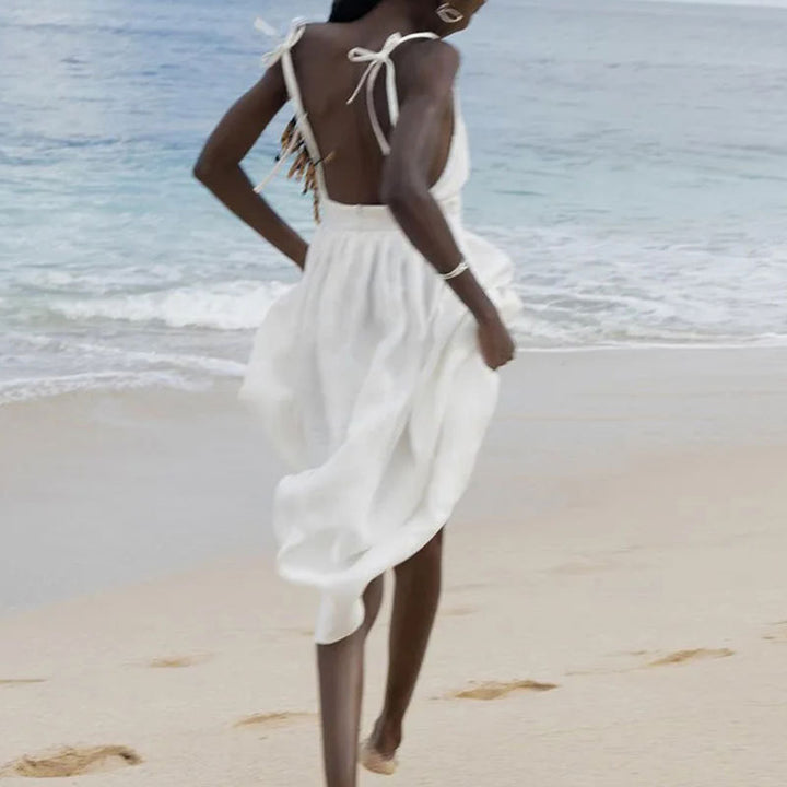 Damen Maxikleid mit verstellbaren Trägern und eleganter Taillierung Drune
