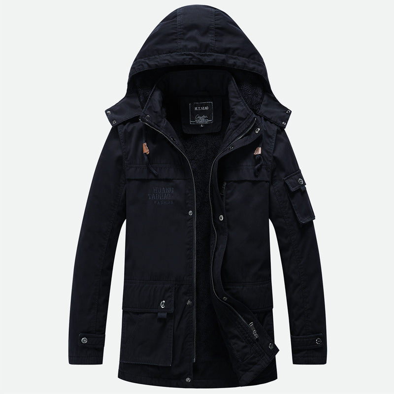 Herren Gefütterter Fieldparka mit Teddyfleece‑Innenfutter und Multifunktions‑Taschen Drune