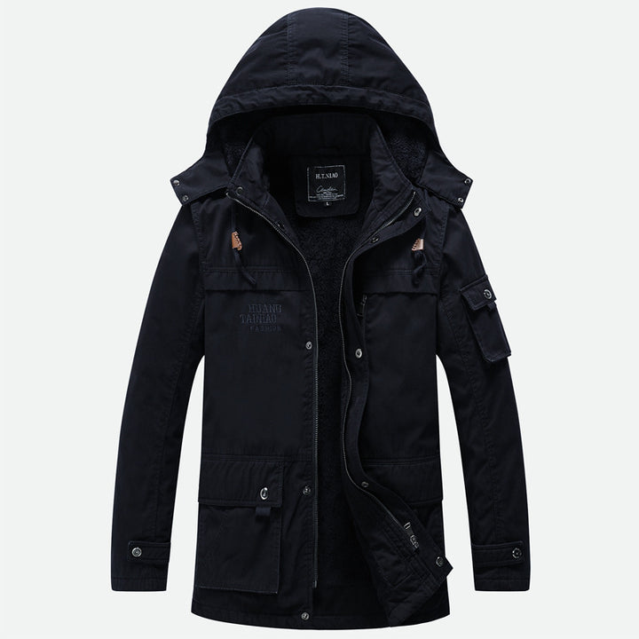 Herren Gefütterter Fieldparka mit Teddyfleece‑Innenfutter und Multifunktions‑Taschen Drune