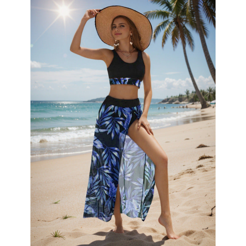 Damen Strandkleid mit modischem Hochschnitt und funktionalem Wickel-Design Drune