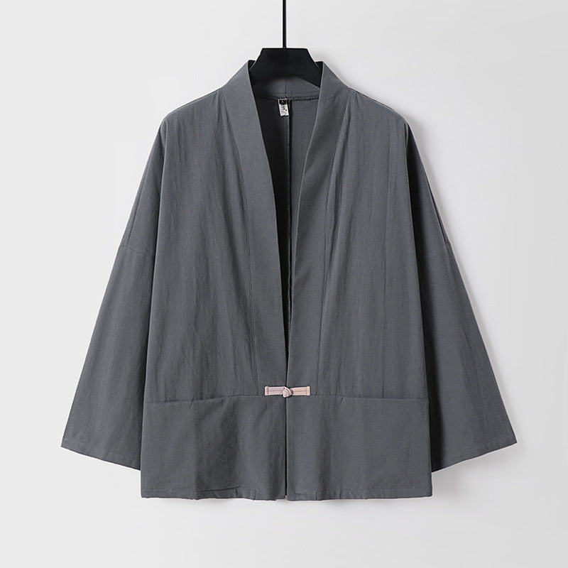 Damen Leichte Kimono-Jacke aus Baumwollmix mit lockerer Passform Drune
