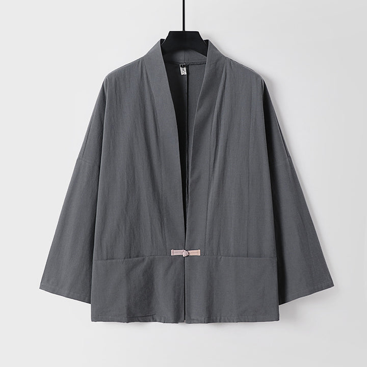 Damen Leichte Kimono-Jacke aus Baumwollmix mit lockerer Passform Drune