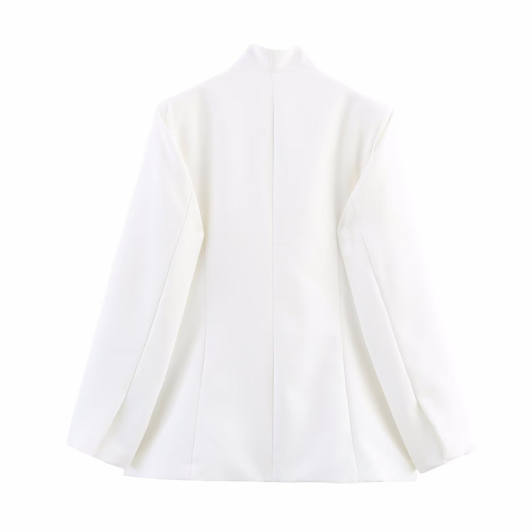 Damen elegante Blazerjacke mit asymmetrischem Schnitt Drune
