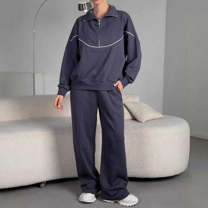 Damen Sportliches Sweater und Weite Jogginghose Set Drune