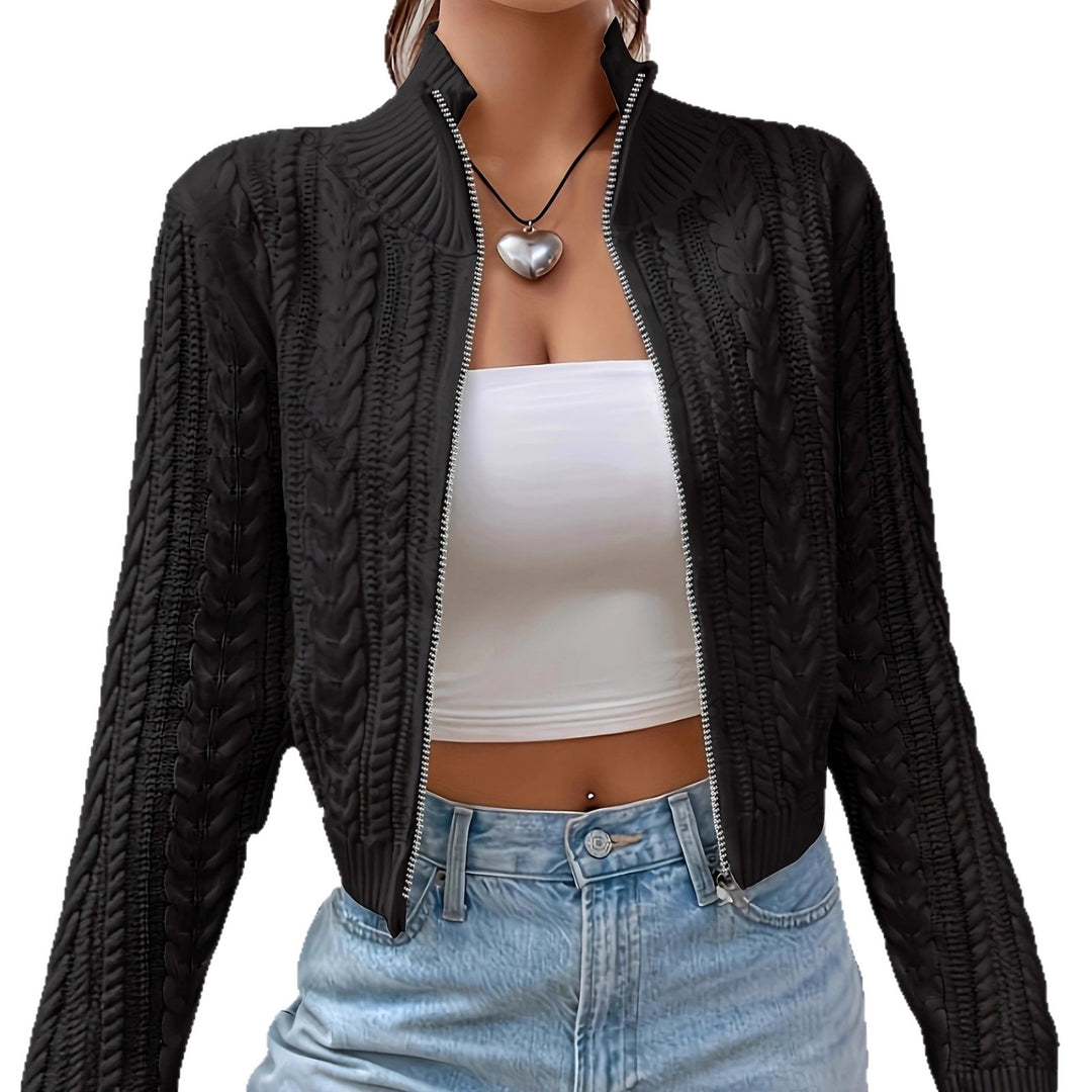 Damen Strickjacke mit angesagtem Zipper und detailreicher Struktur Drune