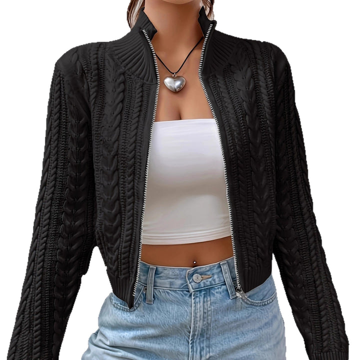 Damen Strickjacke mit angesagtem Zipper und detailreicher Struktur Drune