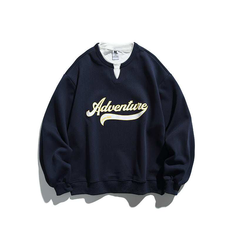Unisex Oversize-Sweatshirt mit Lagenkragen, weichem Fleece und Statement-Print Drune