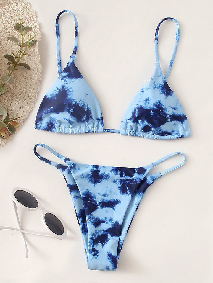Damen trendiger Bikini mit Triangle-Oberteil und minimalistischem Unterteil Drune