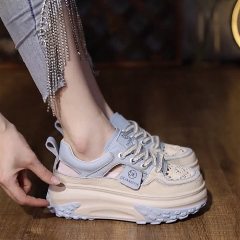 Damen Chunky Sneakers mit luftiger Mesh-Oberfläche und strapazierfähiger Sohle Drune