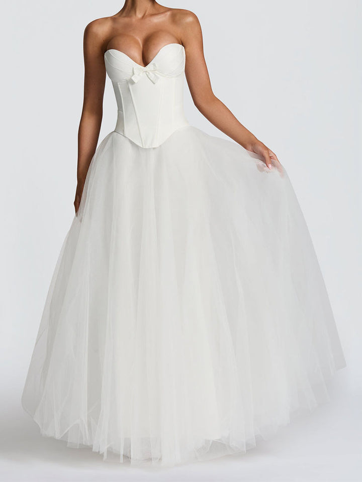 Damen Sorgfältig gestaltetes Hochzeitskleid Drune