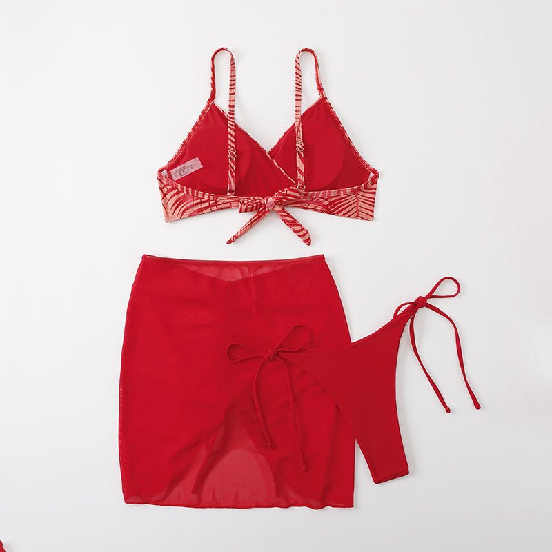 Damen Bikini-Set mit verspieltem Wickelrock und raffinierten Schnürdetails Drune