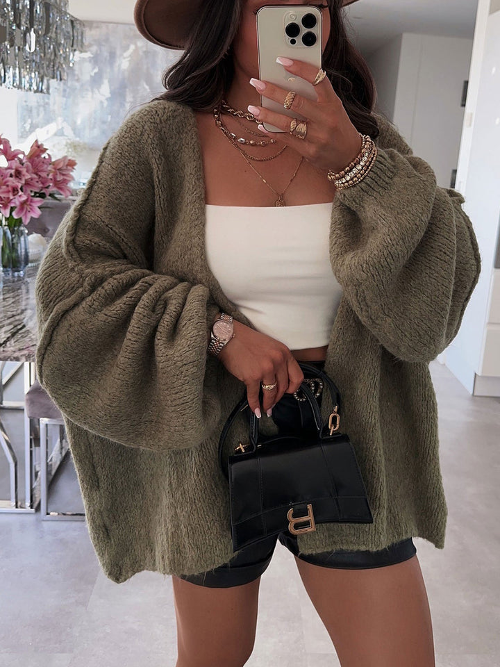 Damen Strickjacke mit oversize Schnitt und voluminösen Ärmeln Drune