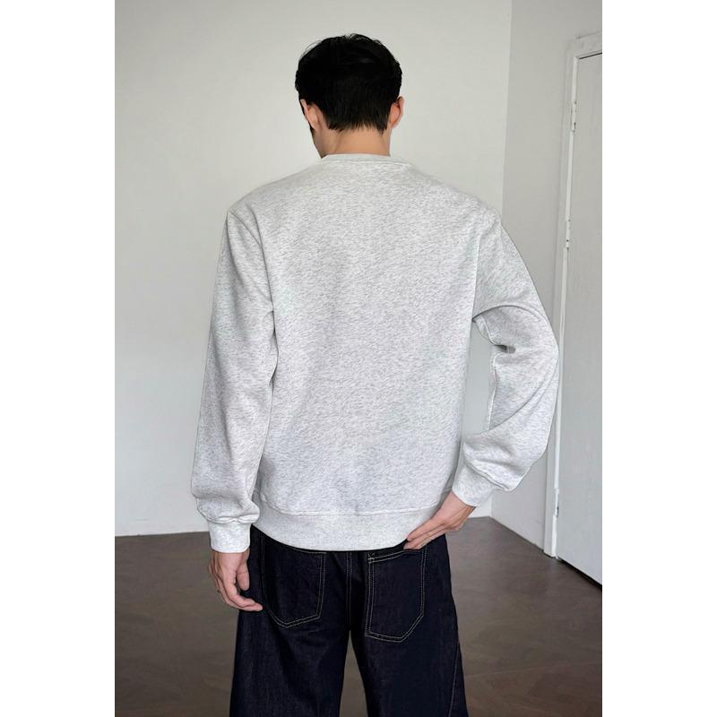 Herren Rundhals-Sweatshirt mit minimalistischer Blumenstickerei und cleanem Schnitt Drune