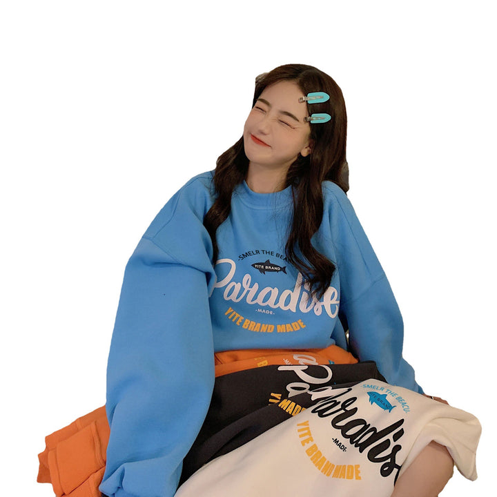Damen lässiger Oversized-Pullover mit kreativem Grafikdesign und hochwertigen Materialien