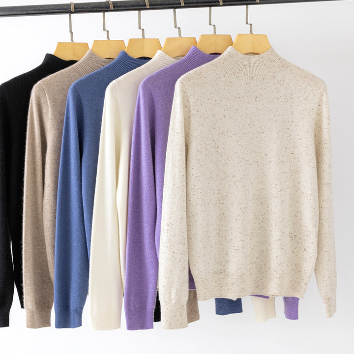Damen Feiner Stehkragen-Pullover aus Kaschmir-Mix mit gerippten Abschlüssen Drune