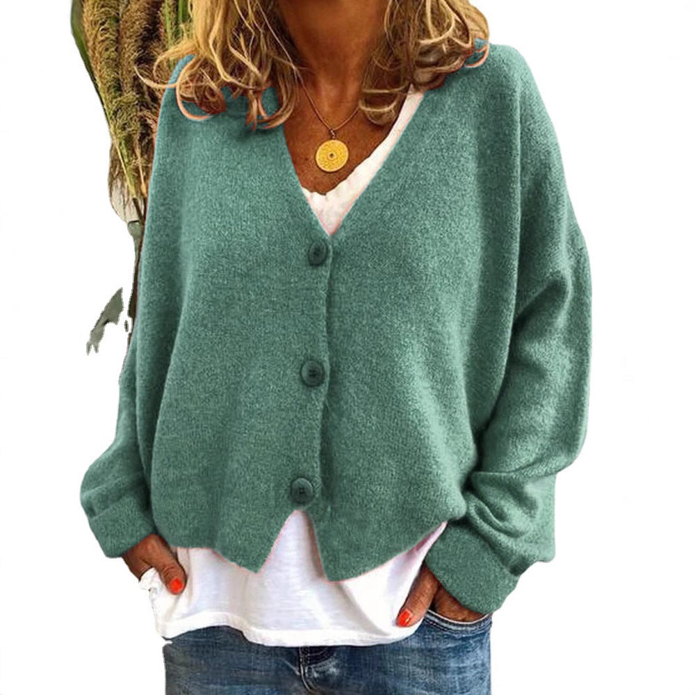 Damen kuschelige Strickjacke mit Knöpfen und modernem Schnitt Drune