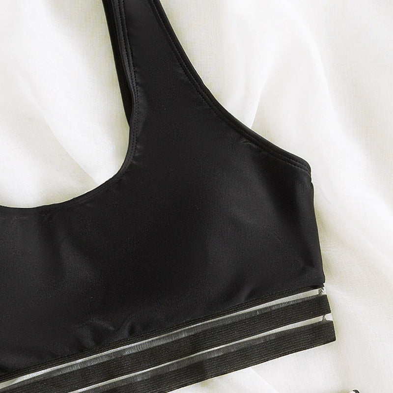 Damen Sport-Bikini-Set mit stylischem Leo-Muster und elastischen Trägern Drune
