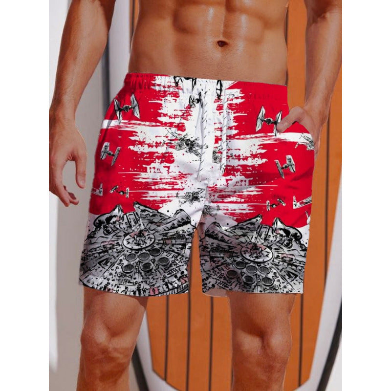Herren Grafik Psychedelischer Druck Badehose Drune