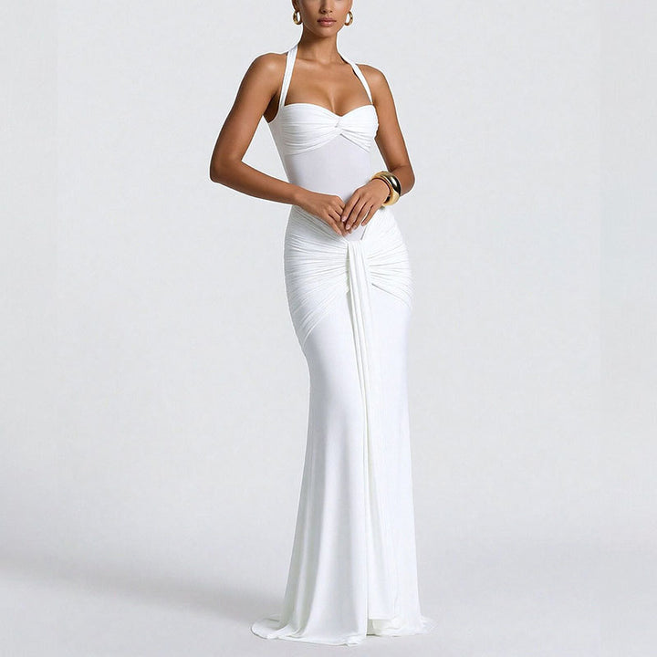 Damen Glamouröses Abendkleid mit raffinierten Falten und tailliertem Schnitt Drune