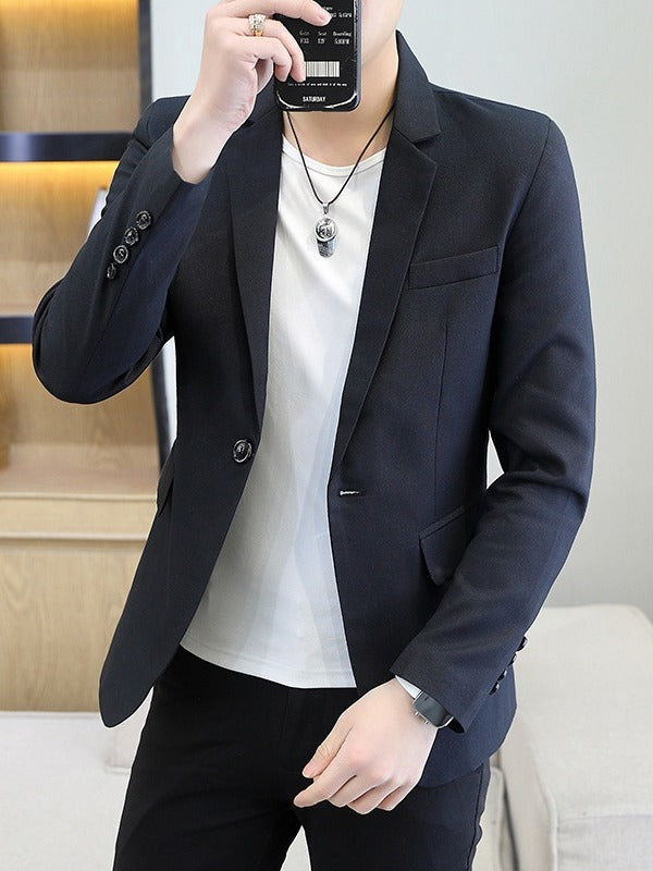 Herren modischer Blazer mit schmalem Schnitt und feinem Material Drune