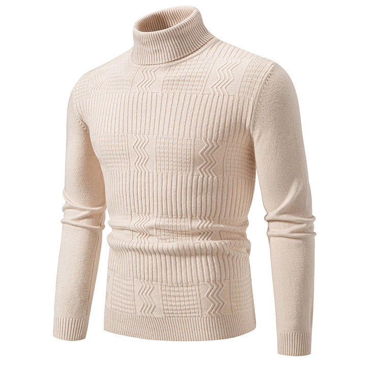 Herren Rollkragenpullover mit Strukturstrick und körpernaher Silhouette Drune
