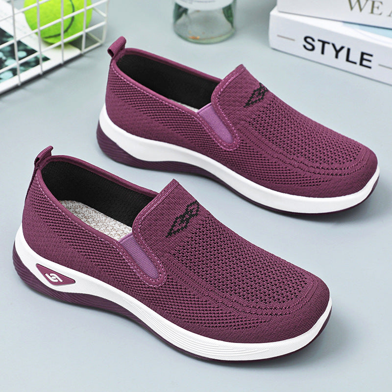 Damen nan gestrickter Slip-On Komfortsneaker mit elastischem Einstieg und Memory-Schaum-Fußbett Drune