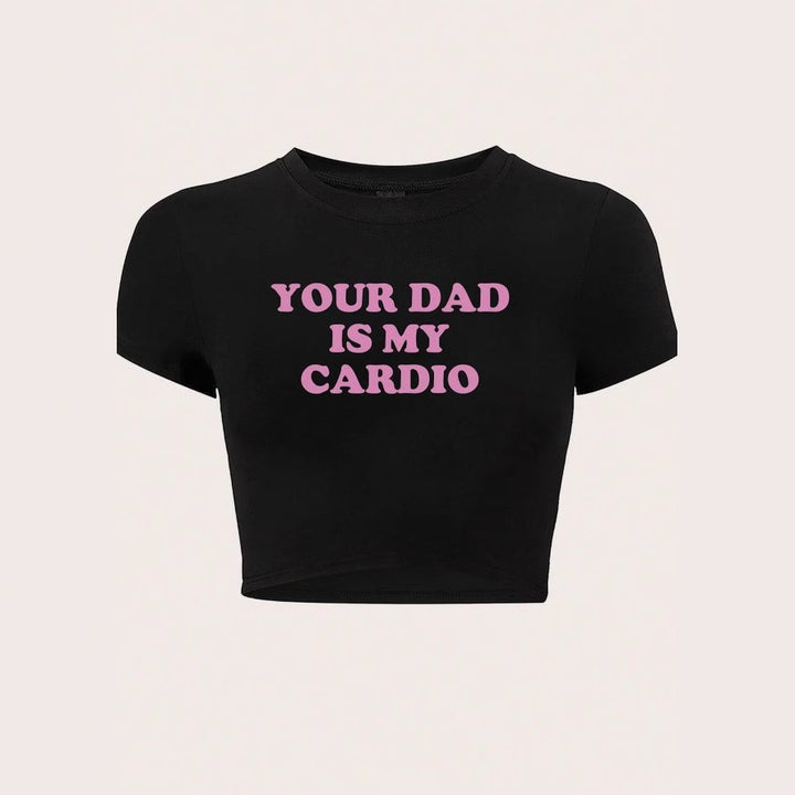 Damen Crop-Top mit witzigem Spruch und modernem Schnitt Drune