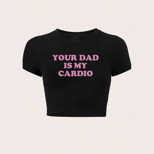 Damen Crop-Top mit witzigem Spruch und modernem Schnitt Drune
