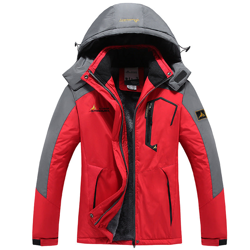 Herren multifunktionale wasserdichte Outdoorjacke mit abnehmbarem Fleece-Innenlayer und verstellbarer Kapuze Drune