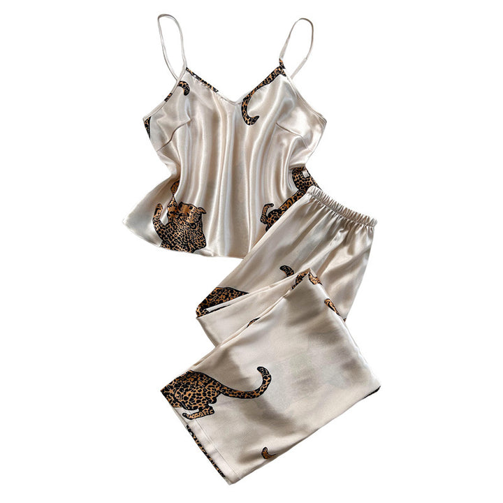 Damen Pyjama-Set mit modernem Leopardenmuster Drune