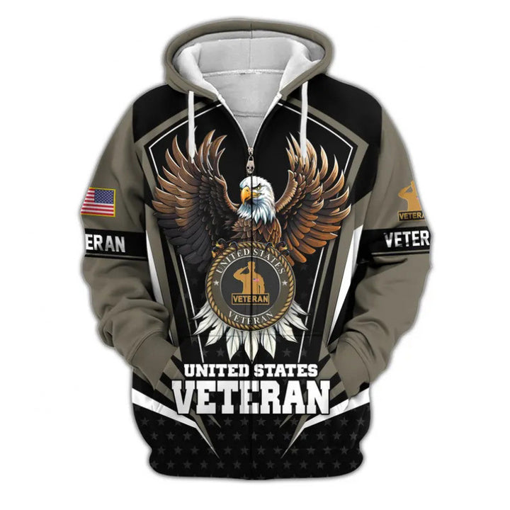 Herren Kapuzensweater mit amerikanischem Veteranenmotiv Drune