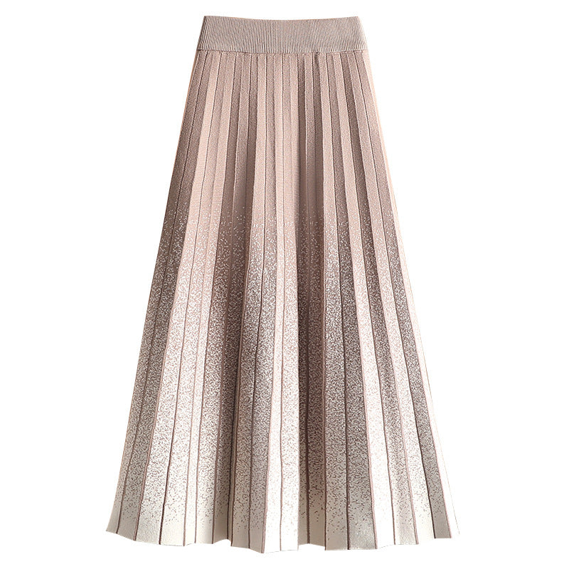 Damen Plissierter Maxirock mit elegantem Farbverlauf Drune