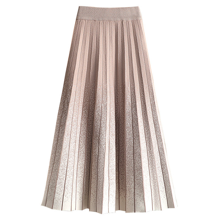 Damen Plissierter Maxirock mit elegantem Farbverlauf Drune