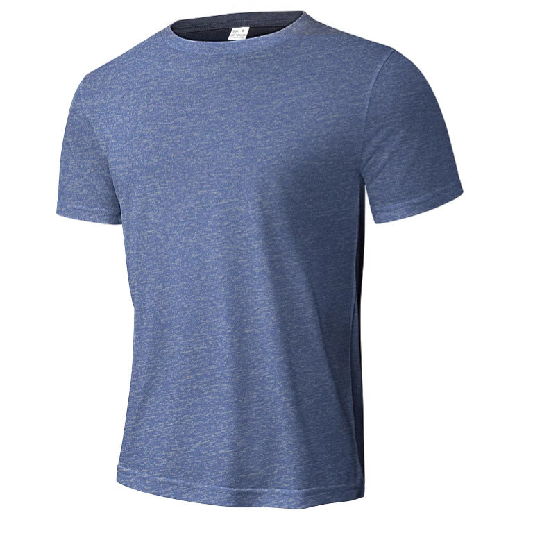 Herren nan meliertes Funktions-T-Shirt mit Rundhalsausschnitt, leichter Baumwollmischung und atmungsaktiver Struktur Drune