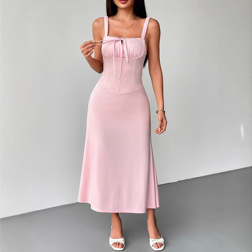 Damen Maxikleid mit formschöner Schnürung und eleganten Trägern Drune