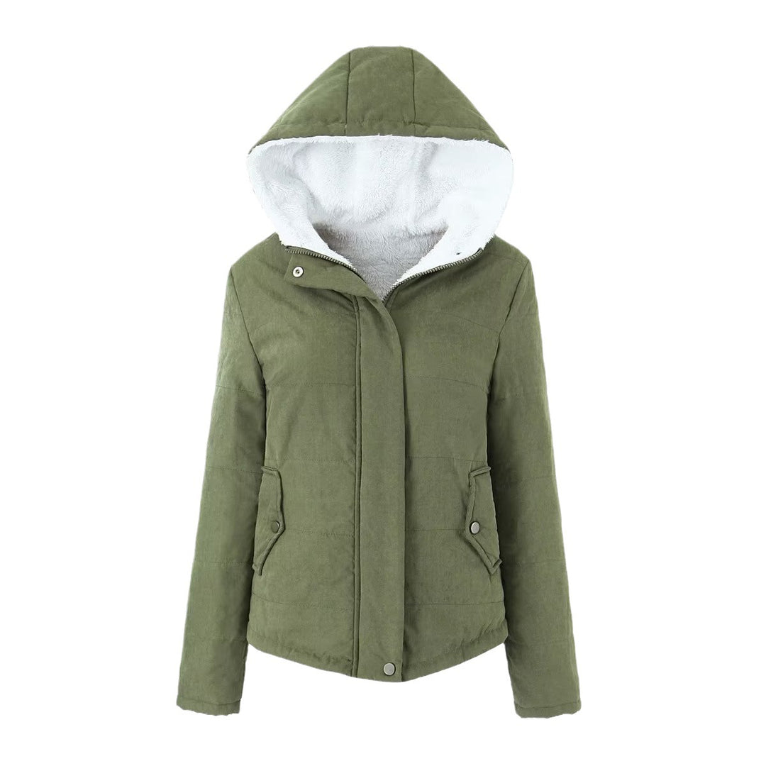 Damen Kapuzenjacke mit Teddyfutter und verdecktem Reißverschluss Drune