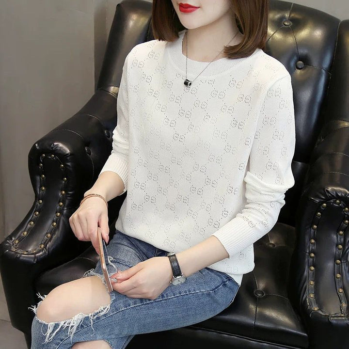 Damen Strickpullover mit eleganter Lochmusterstruktur Drune