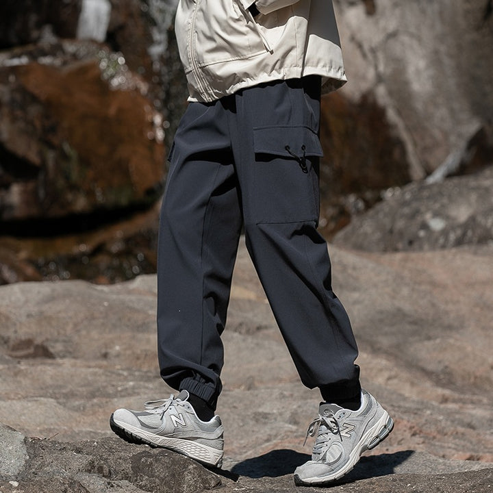 Herren Weite Relaxed-Cargo-Freizeithose mit Tunnelzugbund & Multifunktions‑Taschen Drune